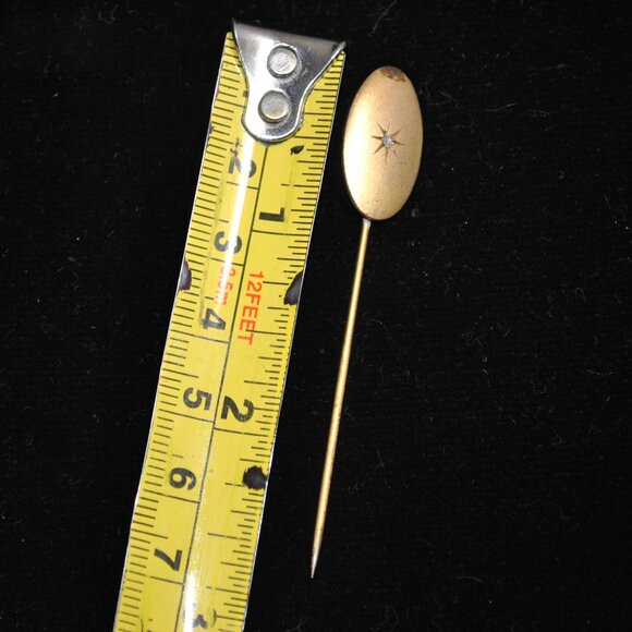 Antique Victorian/Edwardian Oval Stick Pin with Engraved Star - Picture 11 of 11